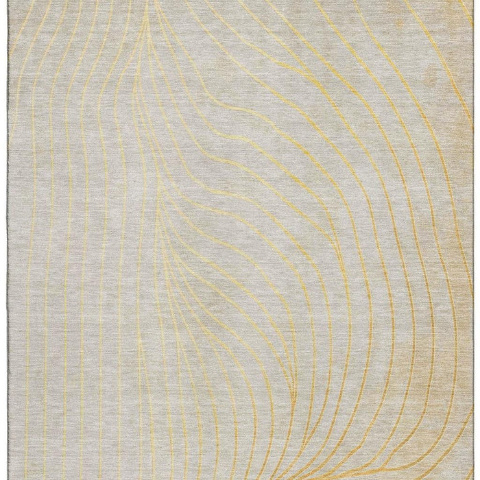 10' X 14' Abstract Washable Area Rug With UV Protection (718109) - Gold / Silver