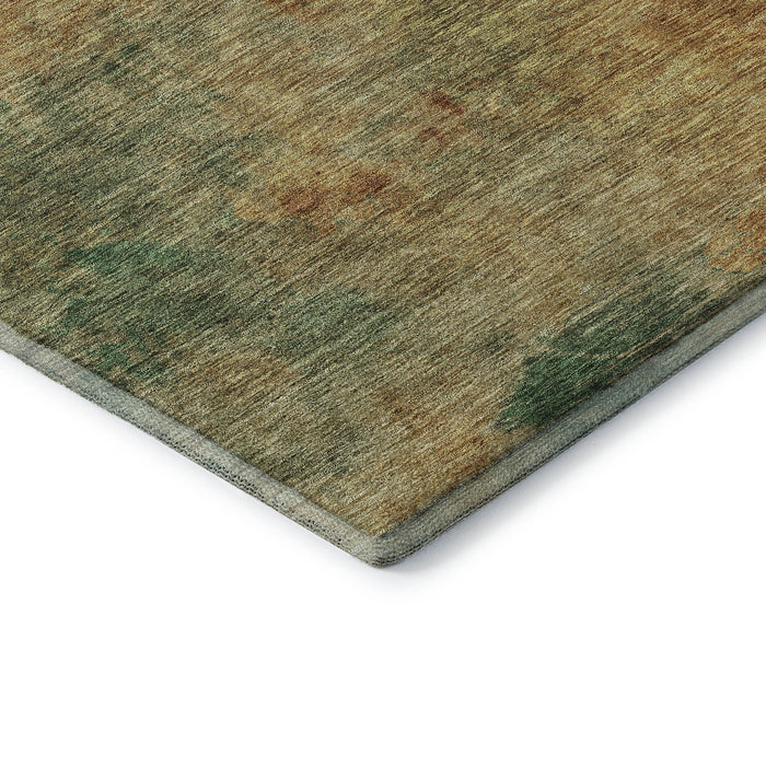 10' X 14' Abstract Washable Area Rug With UV Protection (686162) - Rust / Gold / Teal