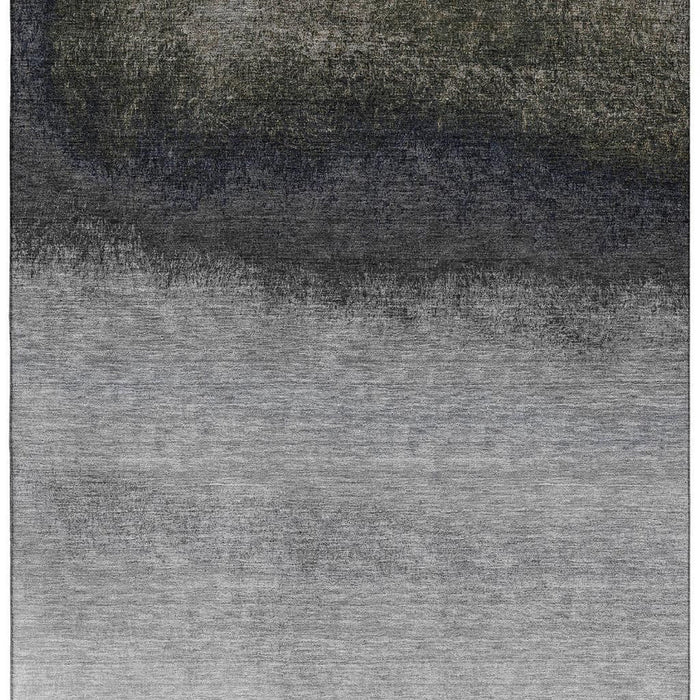 10' X 14' Ombre Washable Area Rug With UV Protection (710957) - Silver / Gray / Black