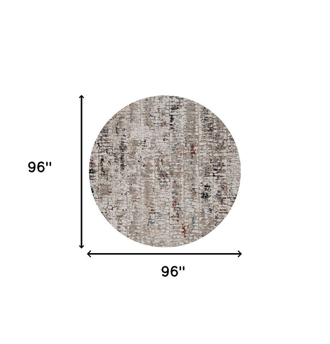 8' Round Area Rug - Blue Gray