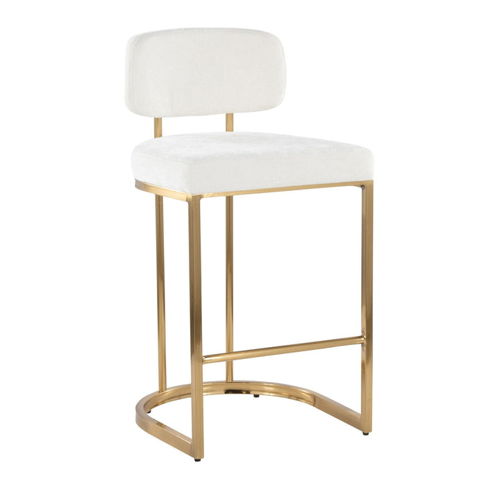 Demi - Fixed-Height Barstool (Set of 2) - Gold Metal Base