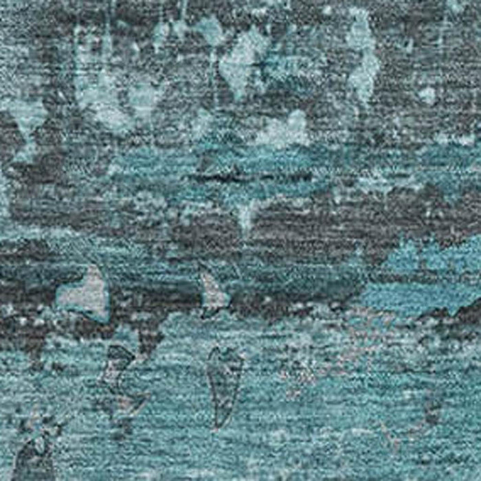 10' X 14' Abstract Washable Area Rug With UV Protection (648880) - Teal / Gray