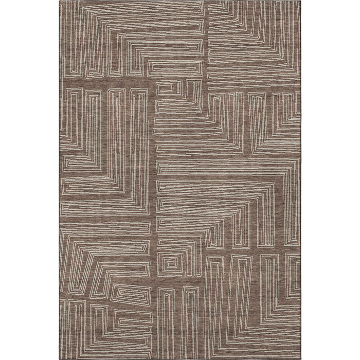 10' X 14' Geometric Washable Area Rug With UV Protection (681959) - Brown / Beige