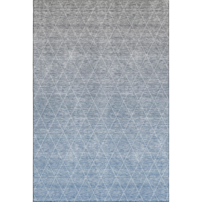 10' X 14' Geometric Washable Area Rug With UV Protection (688165) - Blue / Gray / Silver