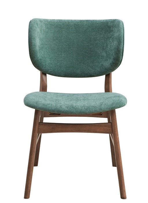 Upholstered Fabric Open Back Dining Side Chairs (Set of 2) - Green