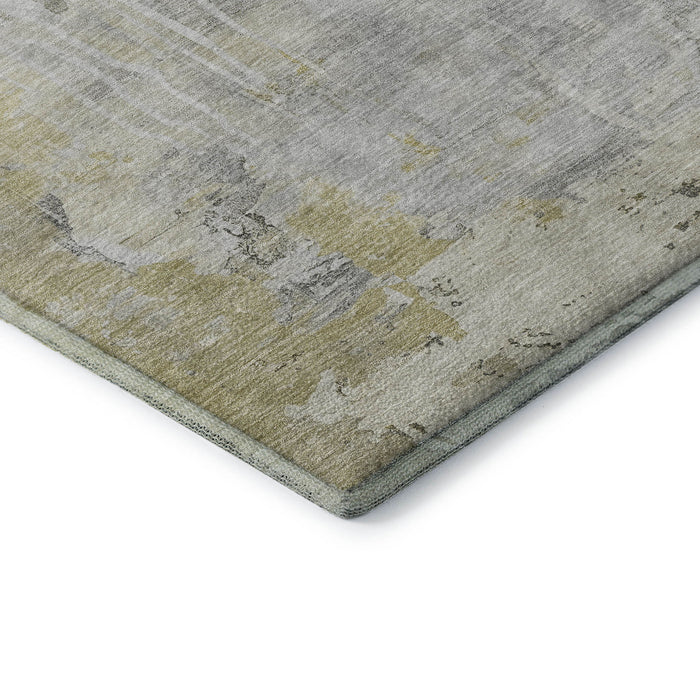 10' X 14' Abstract Washable Area Rug With UV Protection (692148) - Silver / Gray / Gold