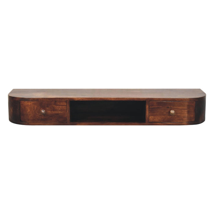 Solid Wood Console Table With Shelf With Drawer (723419) - Brown
