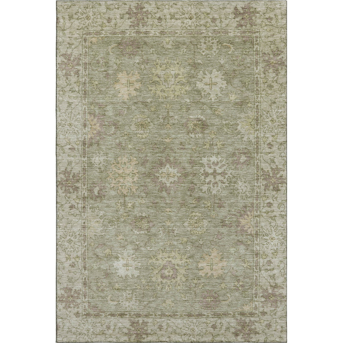 10' X 14' Oriental Washable Area Rug With UV Protection (716557) - Sage / Beige