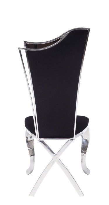 Upholstered Fabric Dining Room Side Chairs (Set of 2) - Black