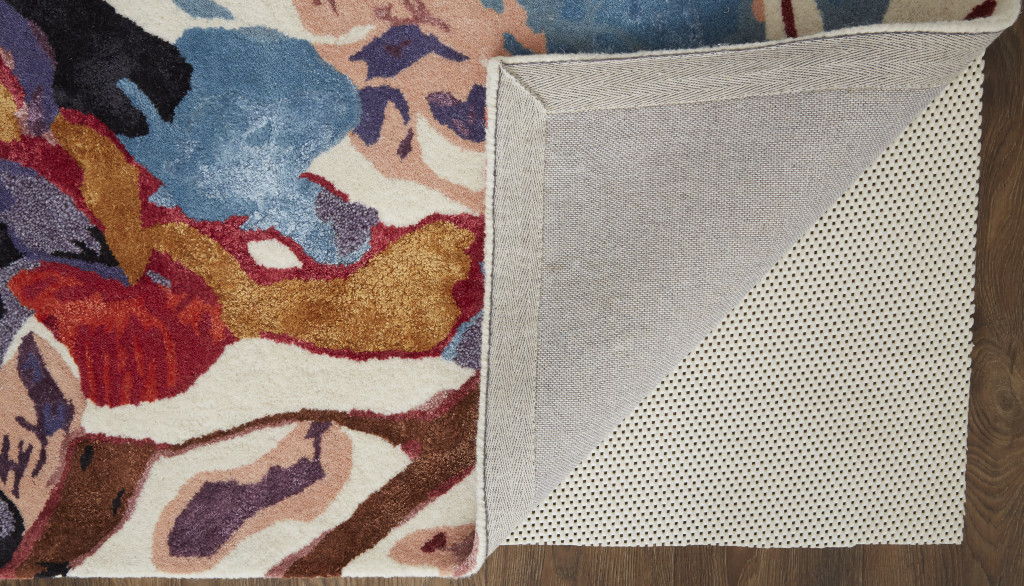 8' x 10' Floral Hand Tufted Area Rug - Blue And Red