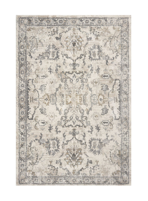 9' x 13' Machine Woven Distressed Floral Traditional Indoor Area Rug - Ivory