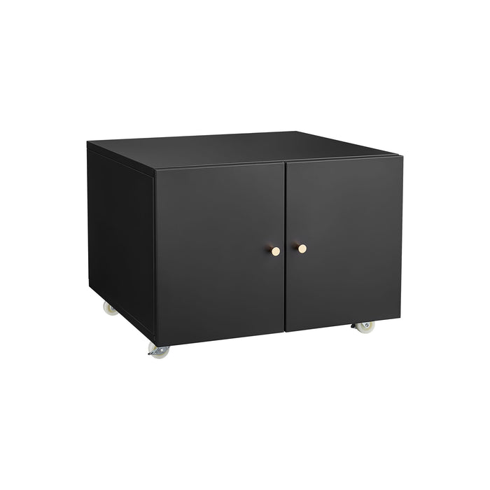 Giga office copier cabinet with two steel doors, mobile printer stand and file storage for office organization.