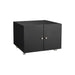 Giga office copier cabinet with two steel doors, mobile printer stand and file storage for office organization.
