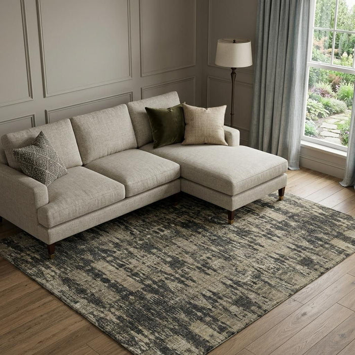 10' X 14' Moroccan Washable Area Rug With UV Protection (650194) - Black / Beige