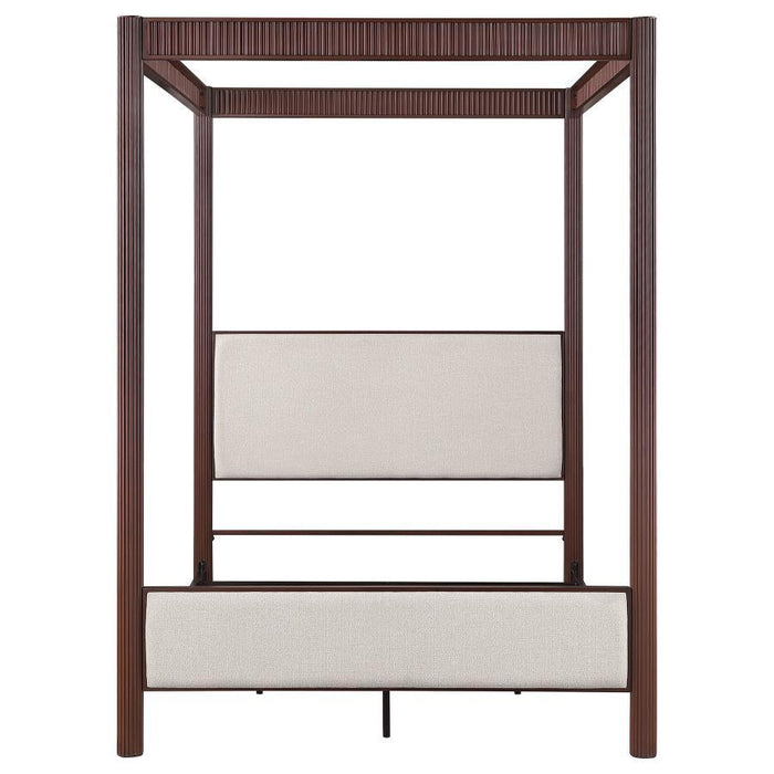 Zimmerlee - Metal Queen Canopy Bed - Rust Brown