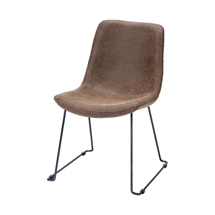 Upholstered Faux Leather Dining Side Chair - Brown