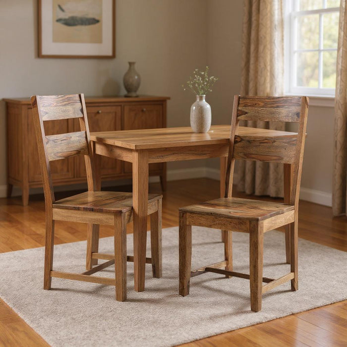 Mid - Century Solid Wood Ladder Back Dining Side Chairs (Set of 2) - Brown