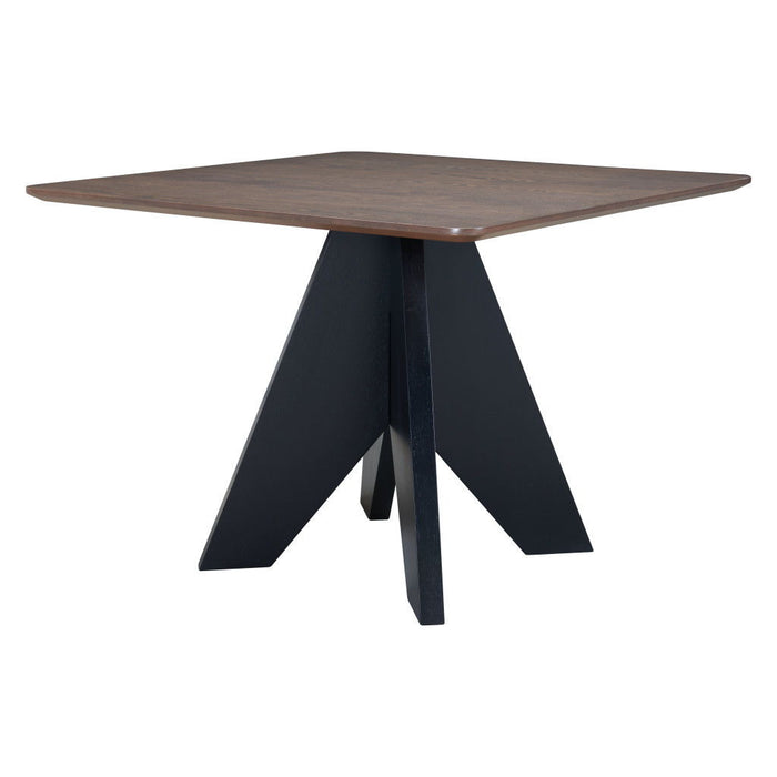 41" Wood And Solid Wood Pedestal Base Square Dining Table - Espresso