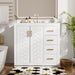 Giga bathroom vanity with sink, storage cabinet, three drawers, and soft-closing doors, freestanding design for modern bathrooms.