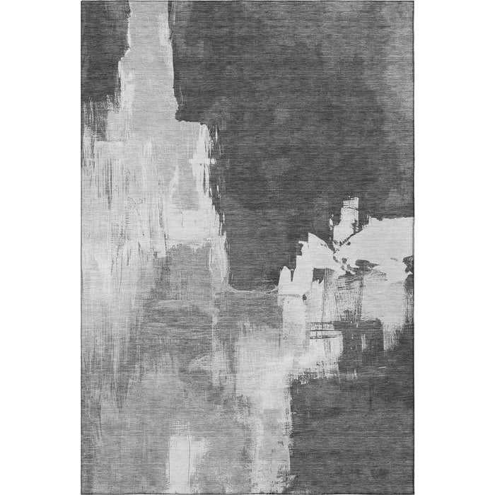 10' X 14' Abstract Washable Area Rug With UV Protection (693048) - Gray / Silver / Charcoal