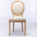 Set of two Giga French style solid wood frame antique dining chairs with fabric upholstery and elegant design.