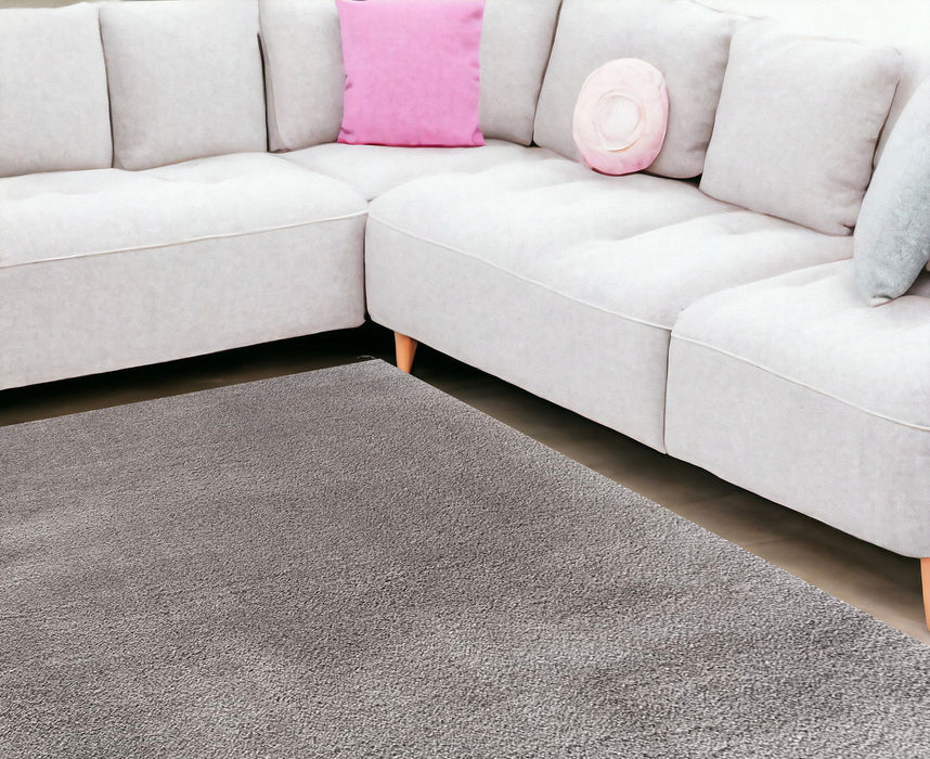 8' x 11' Modern Solid Shag Area Rug - Ivory