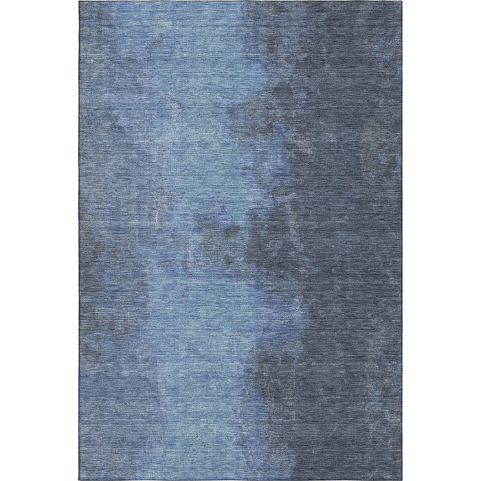 10' X 14' Abstract Washable Area Rug With UV Protection (699848) - Navy Blue / Gray