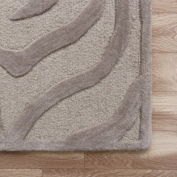 8' x 10' Zebra Pattern Area Rug - Taupe