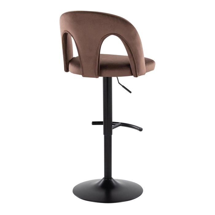 Ava - Upholstered Adjustable Barstool (Set of 2) - Black Metal