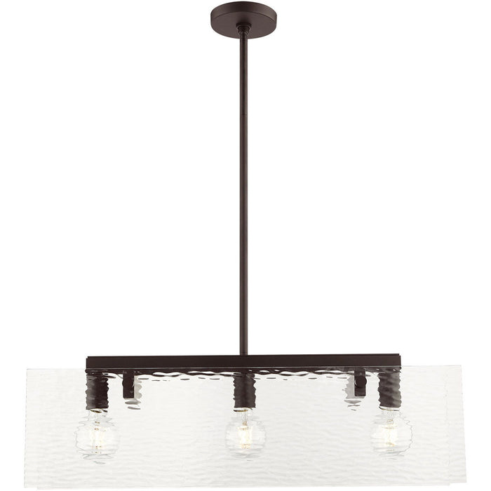 17" Three Light Dimmable Chandelier With Shades - Bronze