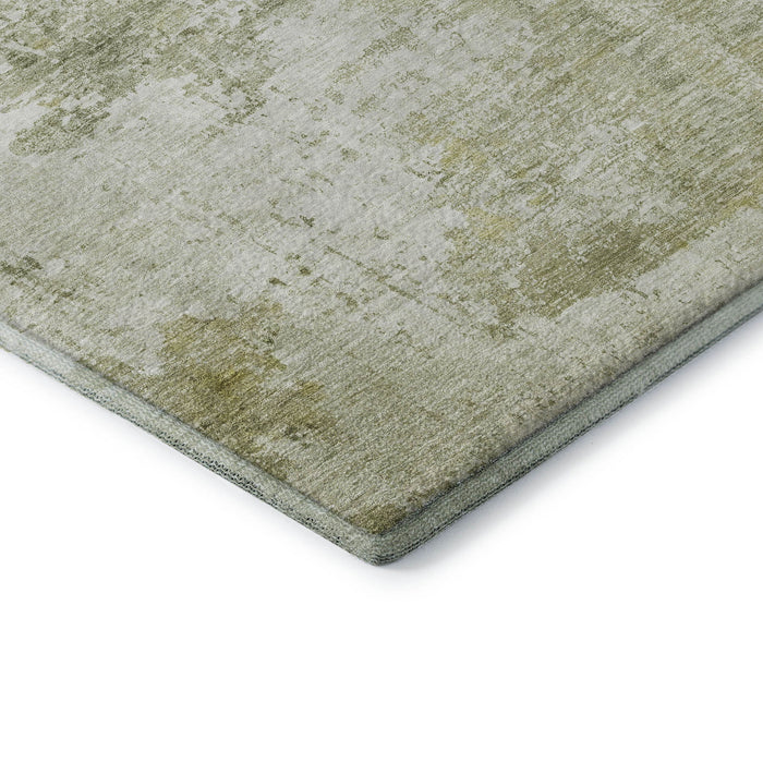 10' X 14' Abstract Washable Area Rug With UV Protection (700721) - Sage / Ivory