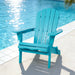 Giga turquoise blue outdoor lounge patio chair for garden with folding embossed Adirondack arm chair design