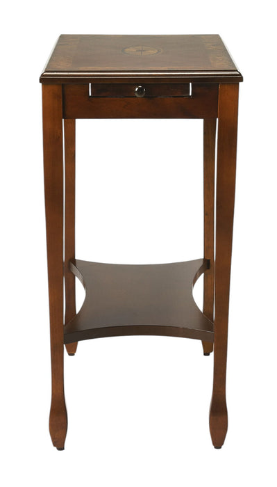 25" End Table With Shelf - Wood Brown