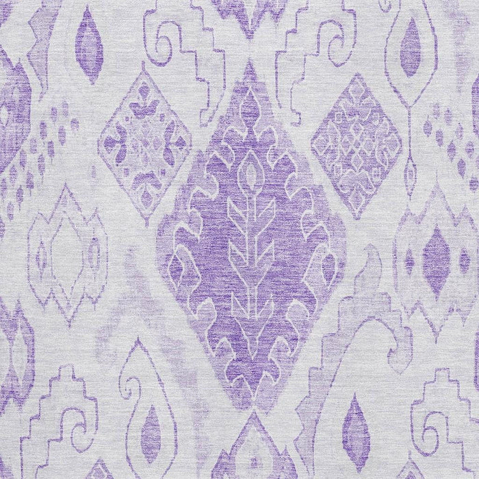 8' X 10' Moroccan Washable Area Rug With UV Protection - Purple And Ivory