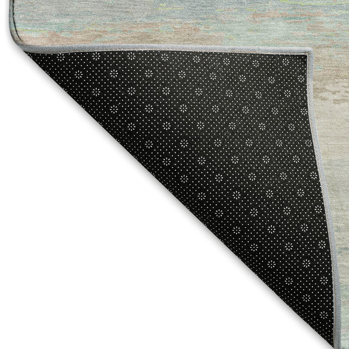 10' X 14' Abstract Washable Area Rug With UV Protection (692721) - Ivory / Mint Green / Teal