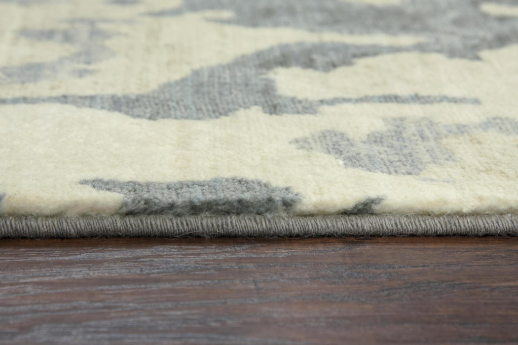 10' X 13' New Zealand Lambs Wool Abstract Hand Carved Handmade Area Rug (747507) - Gray / Cream / Yellow / Teal