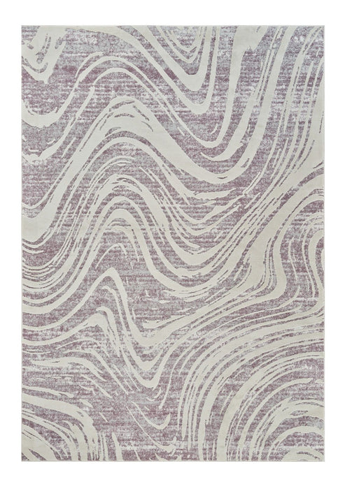 8' x 11' Abstract Distressed Area Rug - Beige And Purple