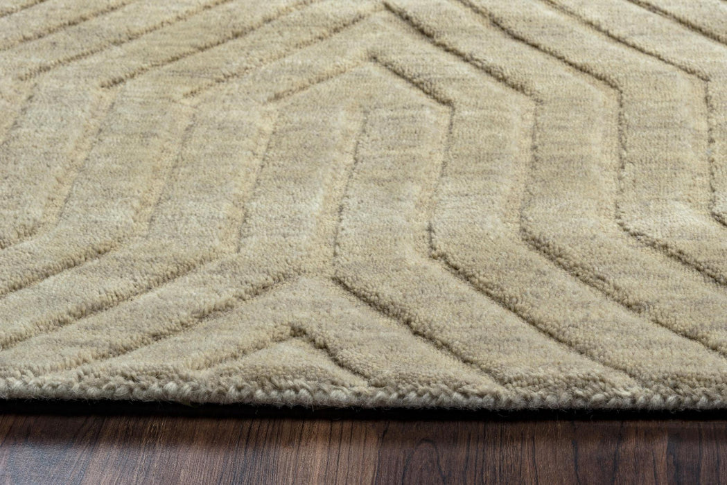 9' X 12' Wool Geometric Hand Tufted Area Rug (748224) - Tan / Natural