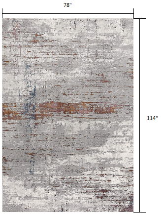 7' x 10' Abstract Scraped Area Rug - Gray And Brown