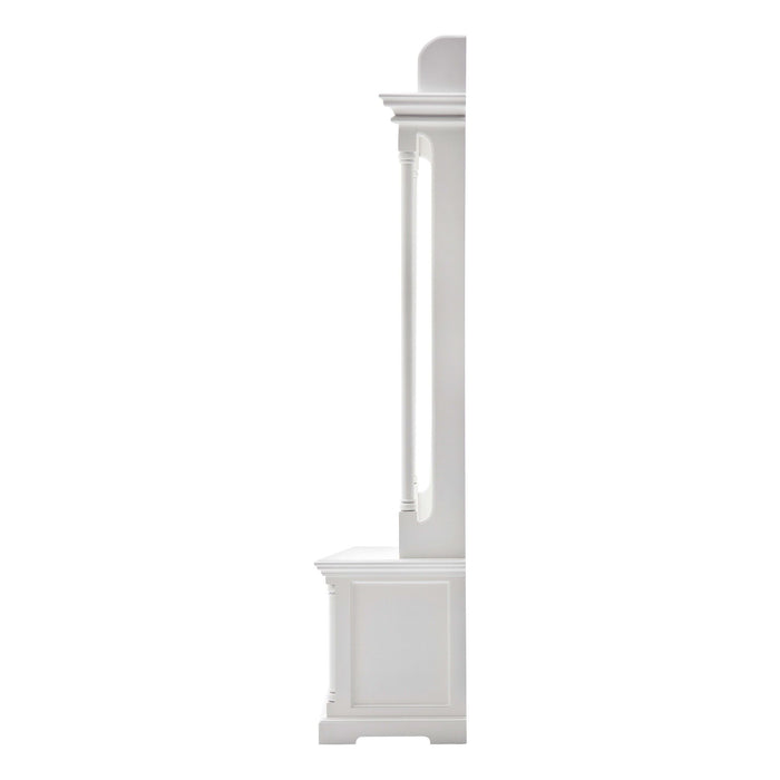 Classic Hall Tree Coat Rack With Drawers - White