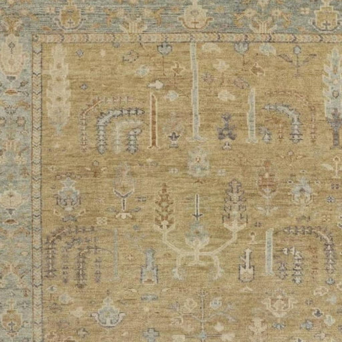 12' X 15' Wool Floral Hand Knotted Area Rug (512610) - Blue / Gray / Brown