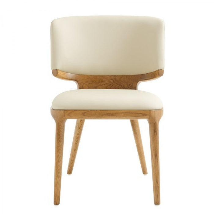 Upholstered Faux Leather King Louis Back Dining Side Chairs (Set of 2) - Beige