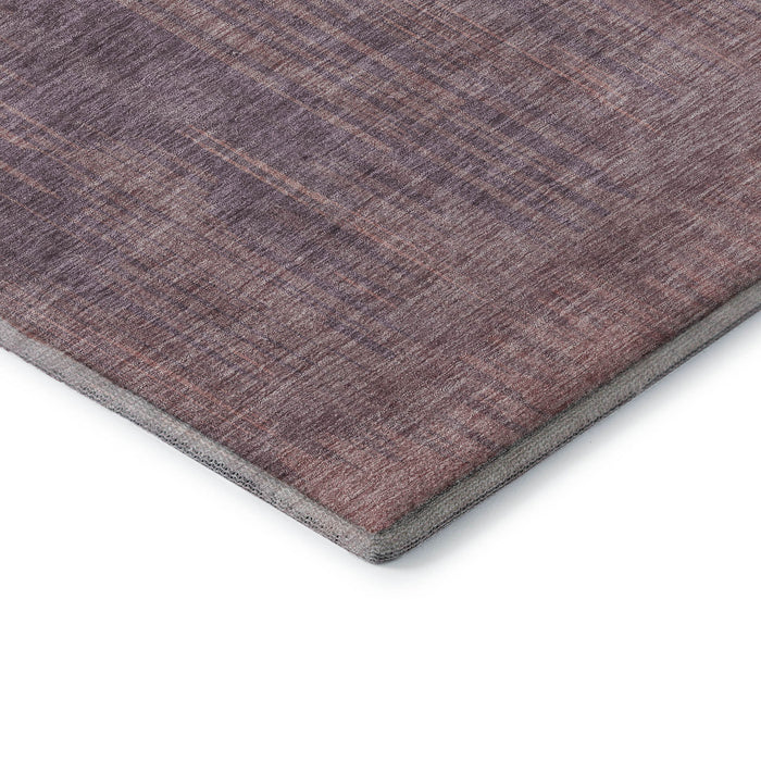 10' X 14' Striped Washable Area Rug With UV Protection (671030) - Mauve / Plum