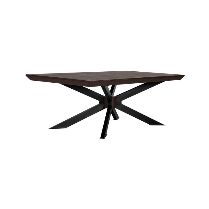55" Solid Wood And Metal Coffee Table - Brown And Black