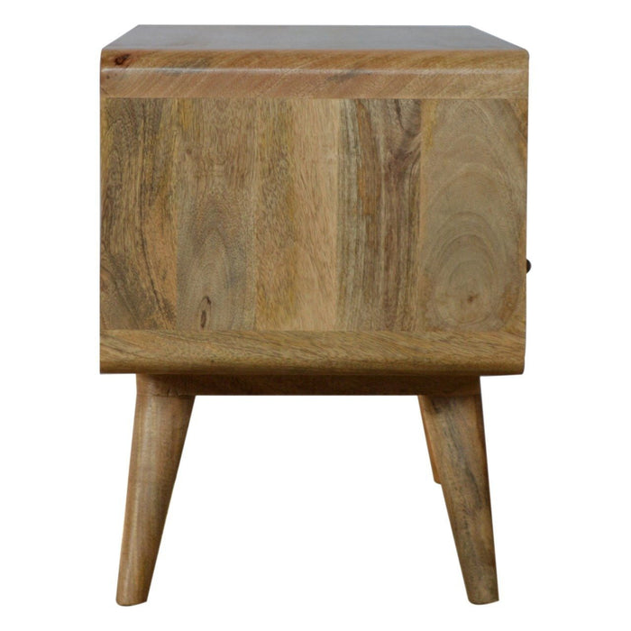 Solid Wood Enclosed Open Storage TV Stand - Oak