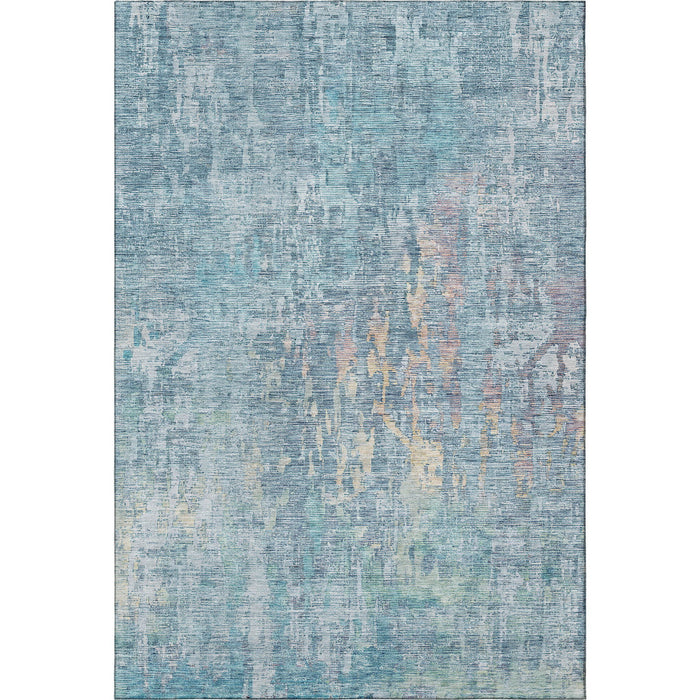 10' X 14' Abstract Washable Area Rug With UV Protection (692256) - Blue / Gold