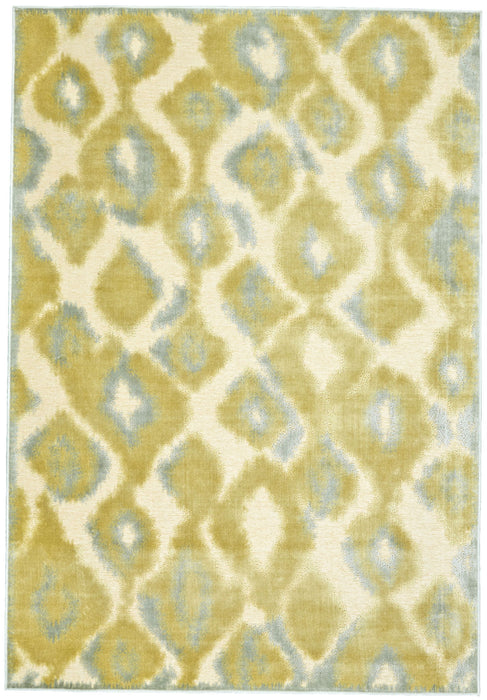 10' x 13' Abstract Power Loom Area Rug - Gold Gray And Tan