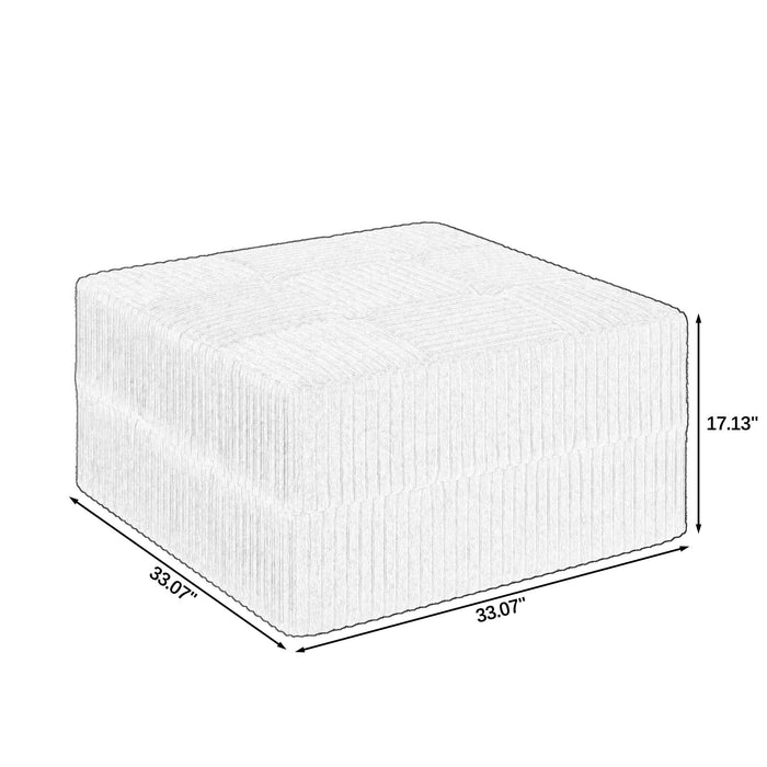 Modern Minimalist Ottoman Sofa Compressed Sectional Corduroy Couch Sleeper