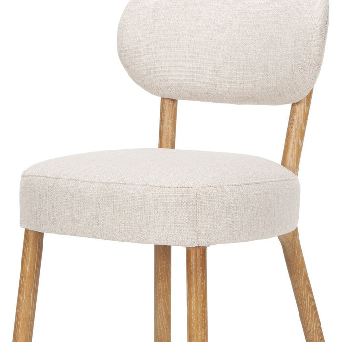 Upholstered Fabric Open Back Dining Side Chair - Beige