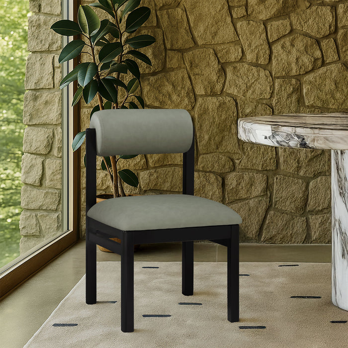 Roundhill - Faux Leather Dining Chair (Set of 2) - Black Frame